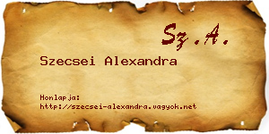 Szecsei Alexandra névjegykártya